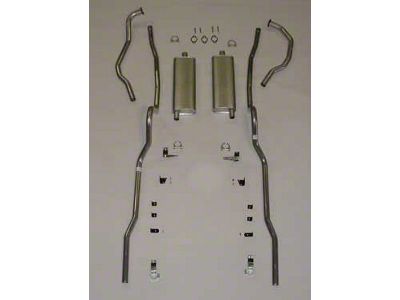 Chevy Dual Exhaust System, For Use With 4-Barrel Carburetor, Stainless Steel, Sedan, Hardtop, 1956