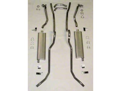 Chevy Dual Exhaust System, V8 4-Barrel Carburetor & Fuel Injection, Stainless Steel, Hardtop, Sedan, 1957