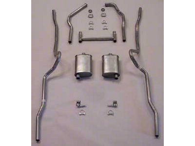 Chevy Stainless Steel Dual Quickflow 2 Exhaust System, Small Block, Use With Rams Horn Manifolds, Rack & Pinion Steering, Wagon, 1955-1957