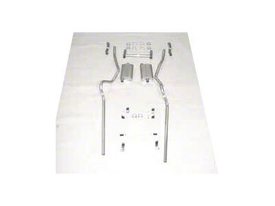 Chevy Dual Turbo 2 Exhaust System, Small Block Or Big Block, For Use With Headers, Stainless Steel, Wagon, Nomad, Delivery, 1955-1957