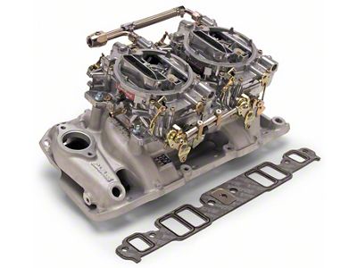 Chevy Edelbrock 2069 Dual Quad Kit Perf Rpm 409 W Lg Port