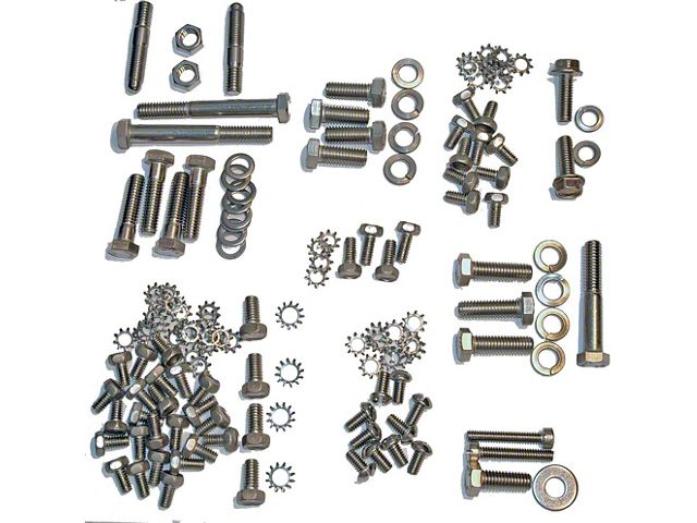 Chevy Engine Bolt Kit, Stainless Steel, 235ci, Use With Original Valve Cover, 1953-1954