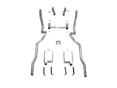 Chevy Exhaust System, CCI, Quickflow Mufflers With Aluminized Pipes, 2 Door Hardtop/Sedan, 1955-1957