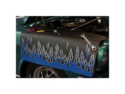Chevy Fender Cover, Gripper, Flames, Blue/Siver