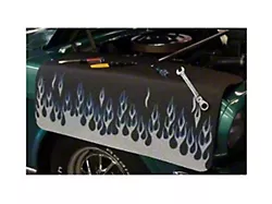 Chevy Fender Cover, Gripper, Flames, Silver/Blue