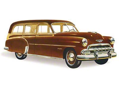 Chevy Front Door Glass, Clear, Station Wagon, Except '49 Woody, 1949-1952 (Styleline Deluxe, Station Wagon, Steel)
