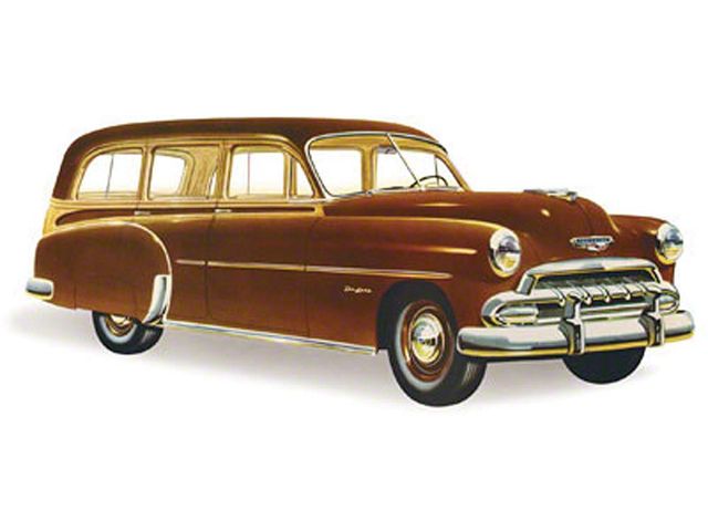 Chevy Front Door Glass, Tinted, Station Wagon Except '49 Woody, 1949-1952 (Styleline Deluxe, Station Wagon, Steel)