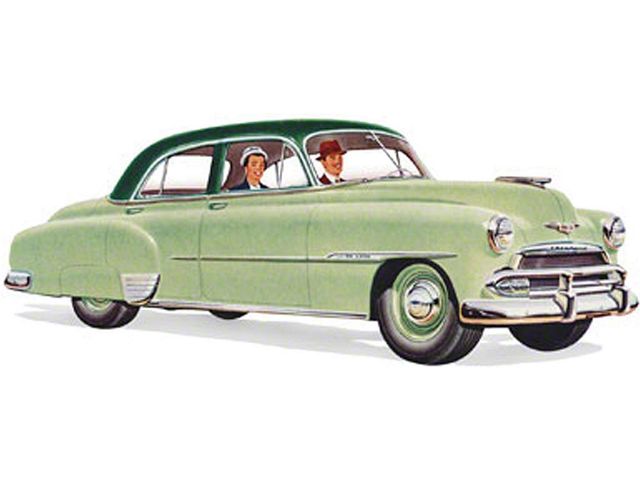 Chevy Front Door Glass, Tinted, Styleline 4-Door Sedan, 1949-1952