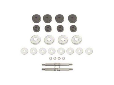 Chevy Front Mounting Kit, With Black Poly Grommets, V8, 1955-1957