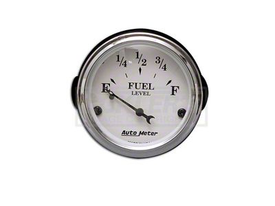 Chevy Fuel Gauge, White Face, With Black Vintage Needles, AutoMeter, 1955-1956