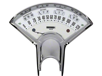 Classic Instruments Chevy Gauge Kit, Classic Instruments, BelEra III, White, 1955-1956