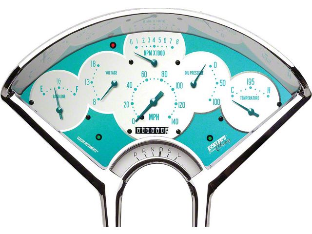 Chevy Gauges, Classic Instruments, Classic Chevy Exclusive,Turquoise , Two-Tone, 1955-1956