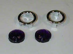 Chevy Glass Blue Dots, With Chrome Bezels, 1955-1957