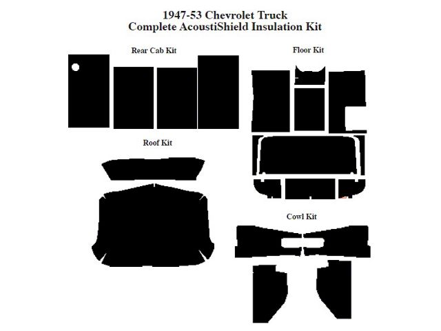 Chevy & GMC Pick-Up Insulation, Quiet Ride, Complete Kit, 1947-1953