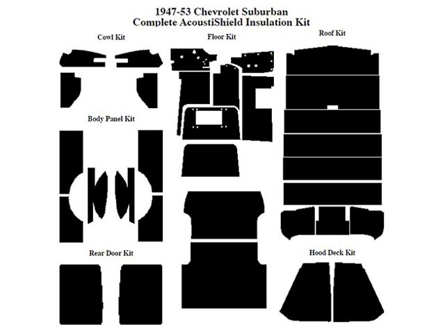 Chevy & GMC Suburban Insulation, Quiet Ride, Complete Kit, 1947-1953 (Suburban)