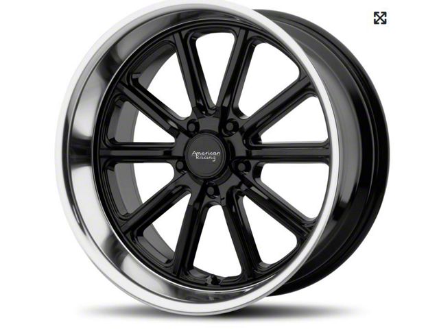 Chevy-GMC Truck American Racing Rodder Wheel, Gloss Black With Diamond Cut Lip, 5x5 Bolt Pattern, 18