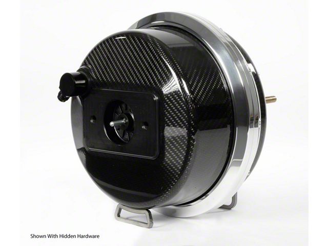 Chevy-GMC Truck Carbon Fiber Brake Booster 9 Inch With Polished Aluminum Outer Rings And Exposed Hardware