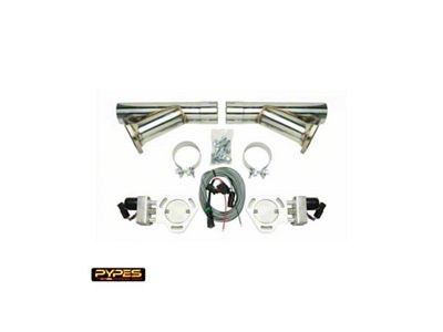 Chevy-GMC Truck Dual Exhaust Electric Cutouts Kit, 2.5 OD, Y-Dumps, Pypes, 1955-1957