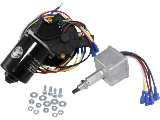 Chevy & GMC Truck Electric Wiper Motor, Replacement, With Delay Switch And Flat Mount, 1960-1966