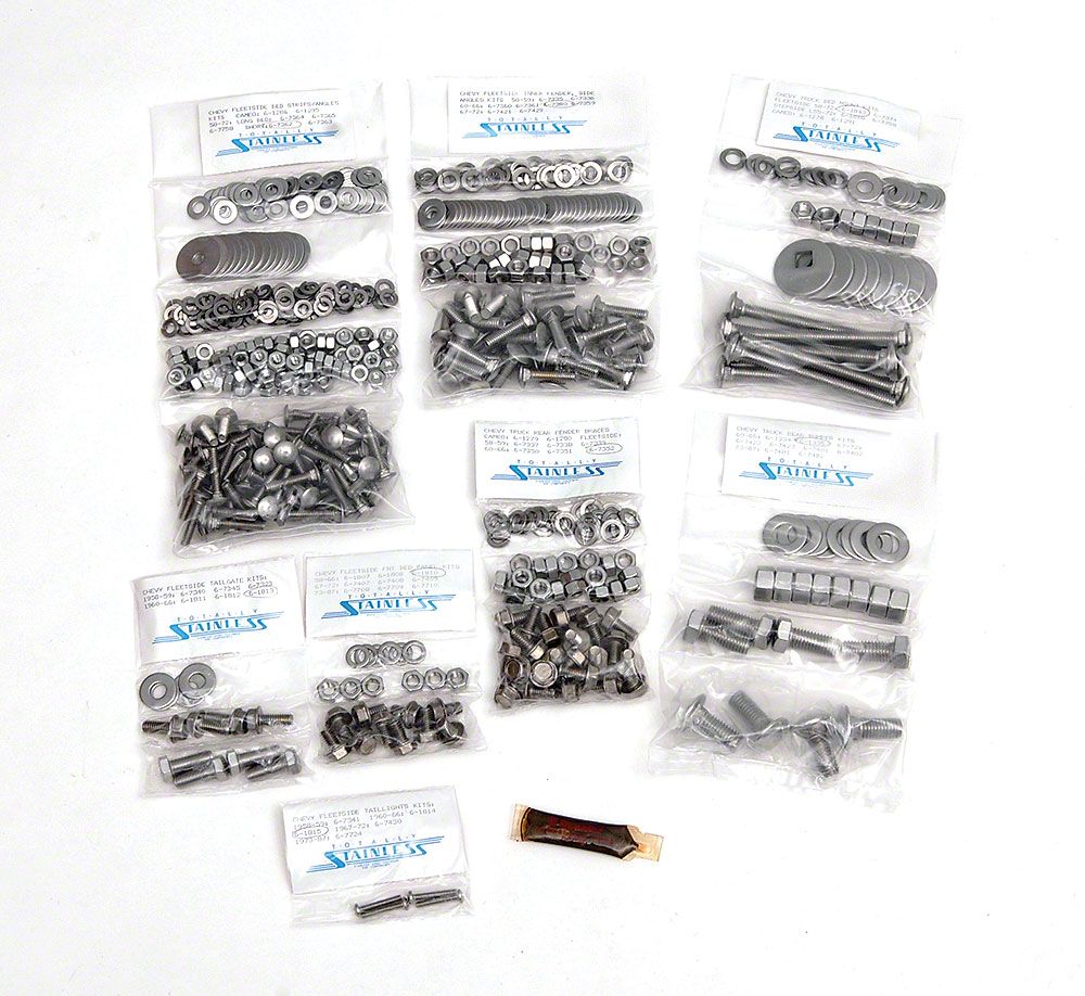 Ecklers Hex Head Bolt Kit, Fleet Side Short Bed, Pol Stainless 1960
