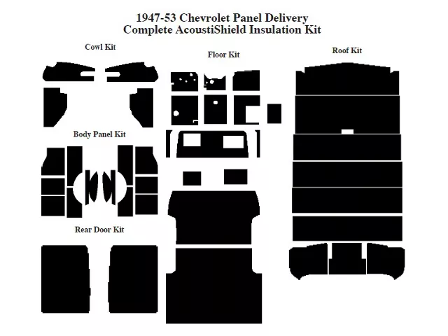 Chevy & GMC Truck Insulation, Quiet Ride, Complete Kit, Panel Delivery Truck, 1947-1953 (Panel Delivery)