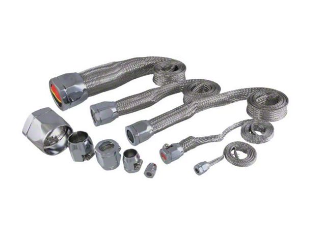Chevy-GMC Truck K&N Hose Cover Kit Universal Stainless Steel With Chrome Clamps