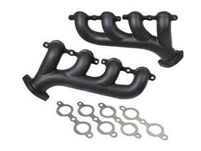 Chevy-GMC Truck Rear Dump Cast Iron LS/Vortec Exhaust Manifolds, Black