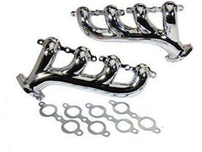 Chevy-GMC Truck Rear Dump Cast Iron LS/Vortec Exhaust Manifolds, Chrome