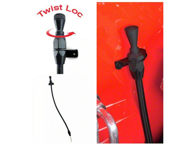 Trans Dipstick Black Braided SS