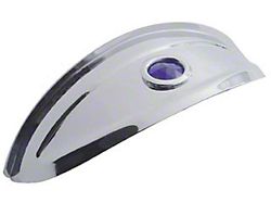 Chevy Headlight Visor, Chrome, With Blue Dot, 1949-1954