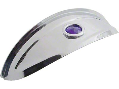 7 Round Headlight Visor, With Blue Dot, Stainless Steel