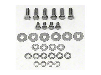 Chevy Hood Hinge Bolt & Washer Set, Stainless Steel, 1957