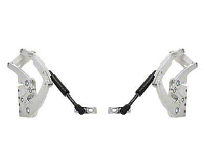 Ringbrothers Solid Frame Hood Hinge Kit for Steel Hoods; Natural Billet (1957 150, 210, Bel Air, Nomad)