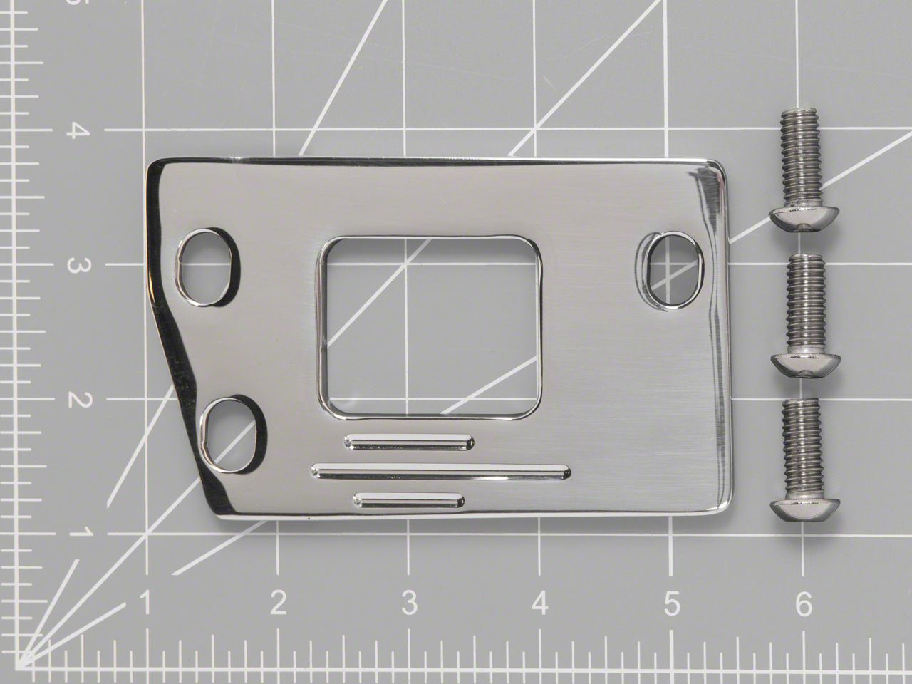 Ecklers Hood Latch Plate, Extra Clearance, Polished Billet