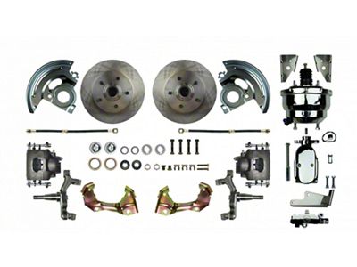 Chevy II Or Nova Front Power Disc Brake Conversion Kit With 8 Chrome Booster, 2 Drop, 1968-1974