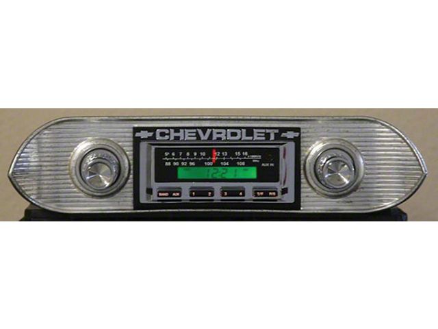 Chevy II-Nova Stereo Radio, KHE-100, AM/FM, Manual Tuning, Black Face, 1962-1965
