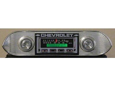 Chevy II-Nova Stereo Radio, KHE-100, AM/FM, Manual Tuning, Black Face, 1962-1965