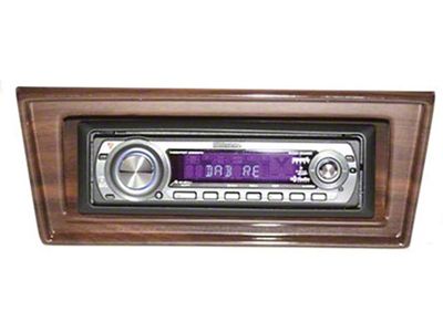 Stereo Radio, KHE-100, AM/FM, Manual Tuning, Black Face, Wood Bezel (66-67 Chevy II)