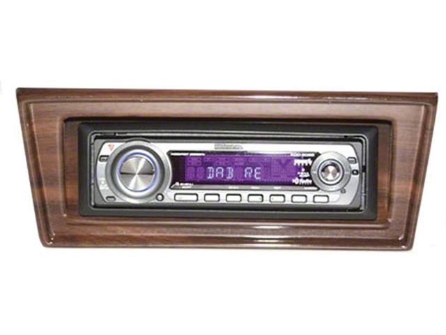 Chevy II-Nova Stereo Radio, KHE-100, AM/FM, Manual Tuning, Black Face, Wood Bezel, 1966-1967