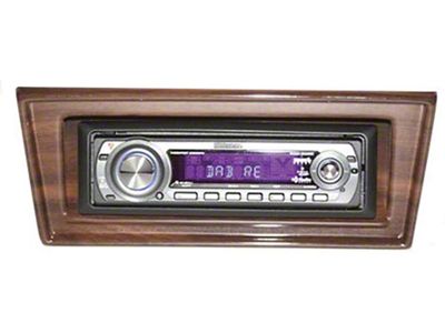 Chevy II-Nova Stereo Radio, KHE-100, AM/FM, Manual Tuning, Chrome Face, Wood Bezel, 1966-1967