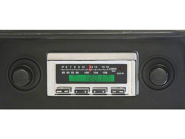 Chevy II-Nova Stereo Radio, KHE-300, AM/FM, Manual Tuning, Black Face, 1968-1972