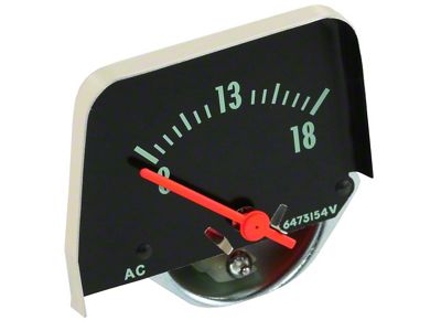 Chevy II Or Nova Console Volt Gauge, Black, 1968-1974