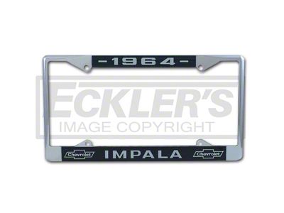 Chevy Impala License Plate Frame With Chevy Bowtie And Year, 1958-1966