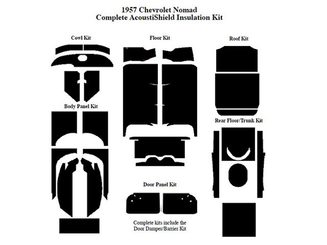 Chevy Insulation, QuietRide, AcoustiShield, Complete Kit, Nomad, 1957 (Nomad, Station)