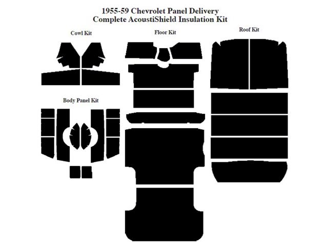Chevy Insulation, QuietRide, AcoustiShield, Complete Kit, Panel Delivery Truck, 1955-1959 (Panel Delivery)