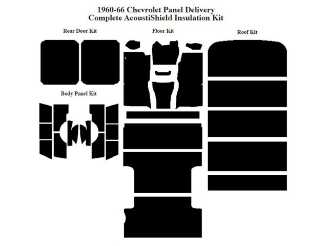 Chevy Insulation, QuietRide, AcoustiShield, Complete Kit, Panel Delivery Truck, 1960-1966 (Panel Delivery)