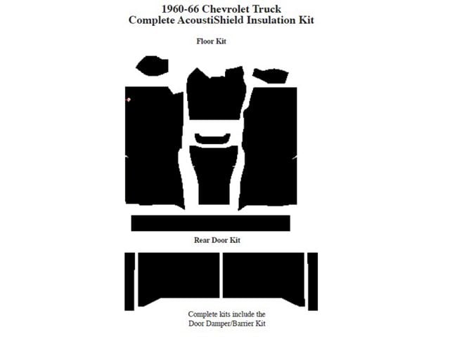 Chevy Insulation, QuietRide, AcoustiShield, Complete Kit, Truck, 1960-1966