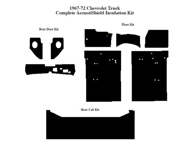Chevy Insulation, QuietRide, AcoustiShield, Complete Kit, Truck, 1967-1972