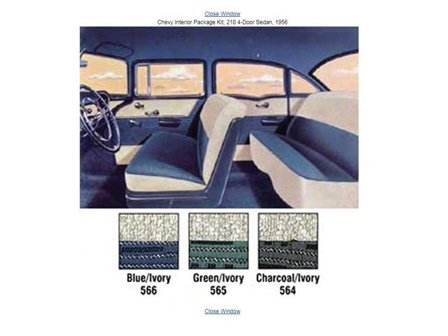 Chevy Interior Package Kit, 4-Door Sedan, Bel Air, 1955 (Bel Air, 4-Door Sedan)