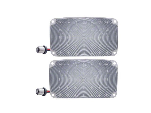 Chevy LED Parking Lights, Front, Plug-In, With Clear Lenses, 1956